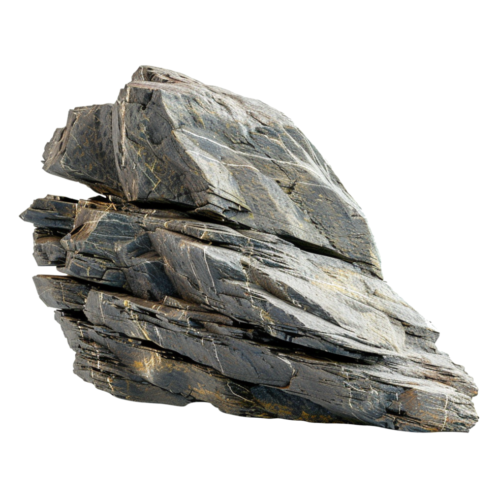 Solid mineral boulder isolated on transparent background png
