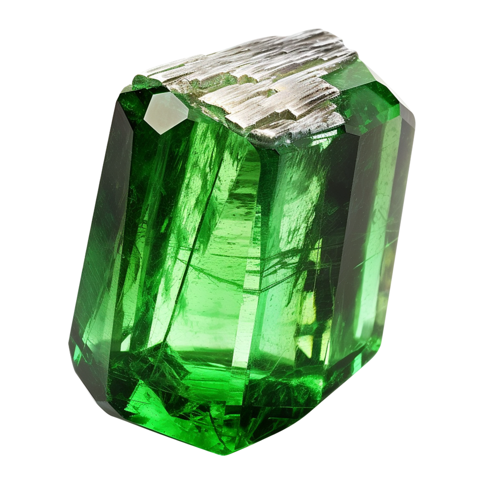 Vibrant chrome tourmaline crystal isolated on transparent background png