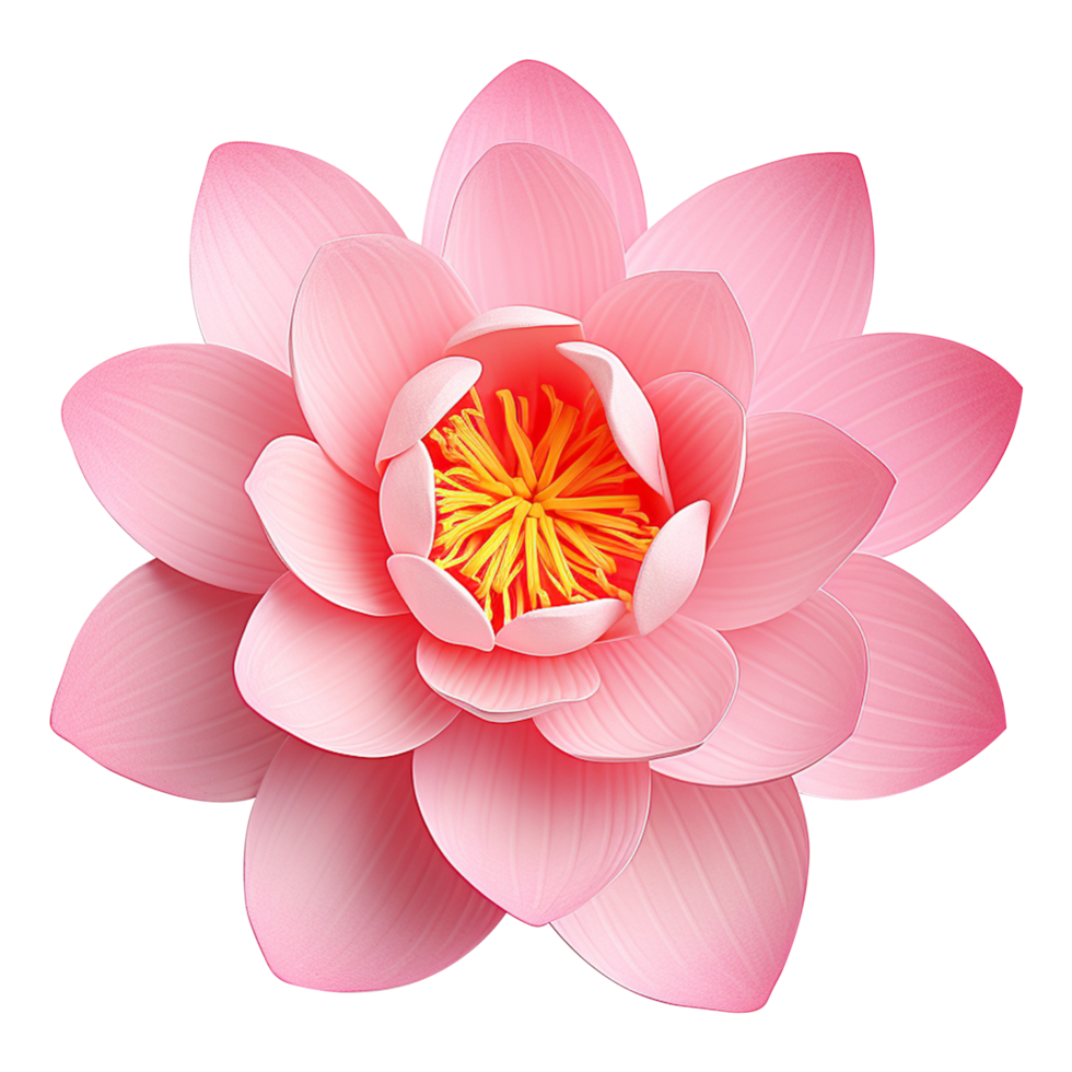 Sacred lotus flower with delicate petals isolated on transparent background png