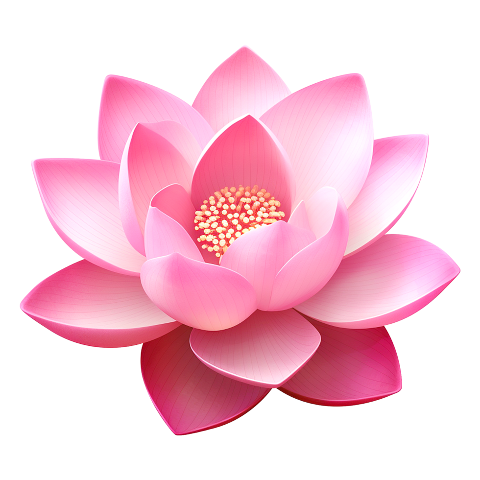Pink lotus bloom isolated on transparent background png
