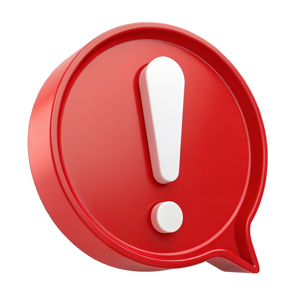 Modern 3D red message bubble icon isolated on transparent background png