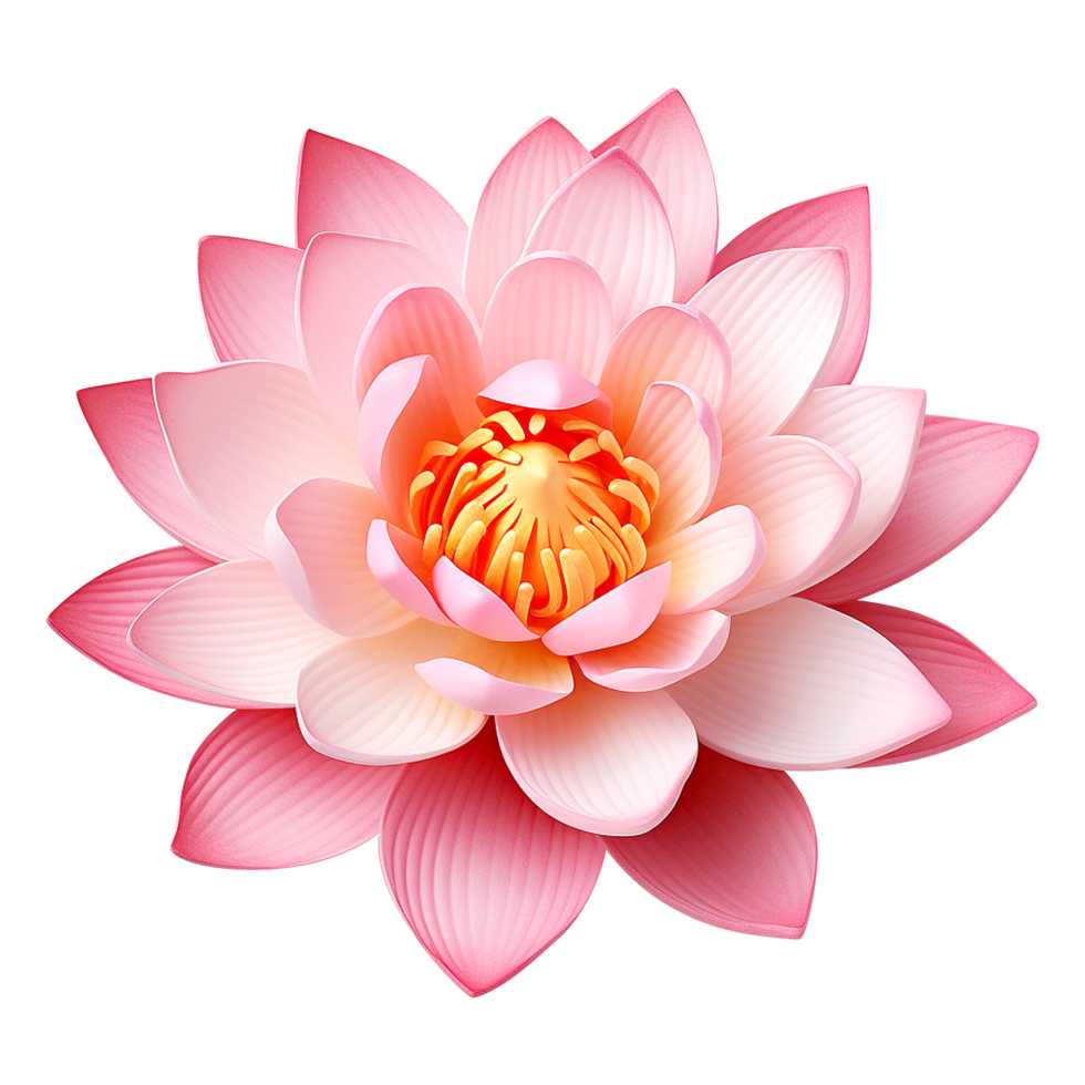 Realistic lotus flower illustration isolated on transparent background png