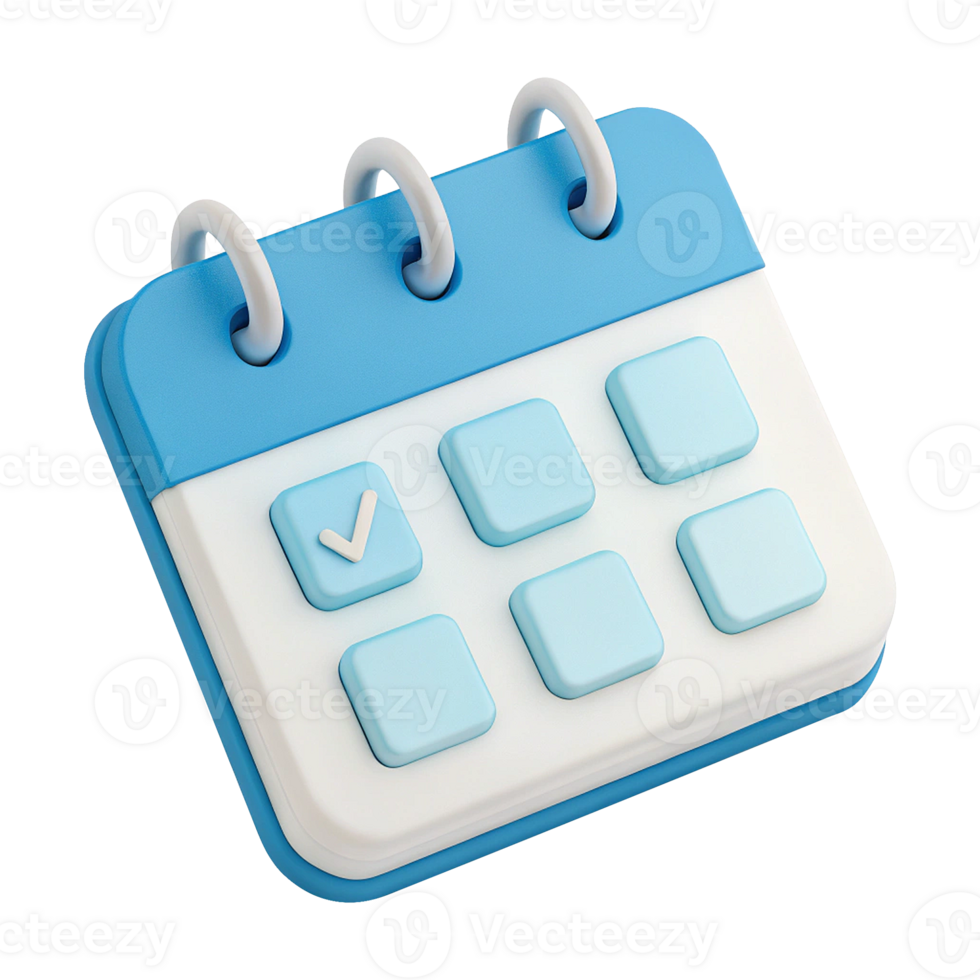 Digital planner 3D icon for reminders and scheduling png