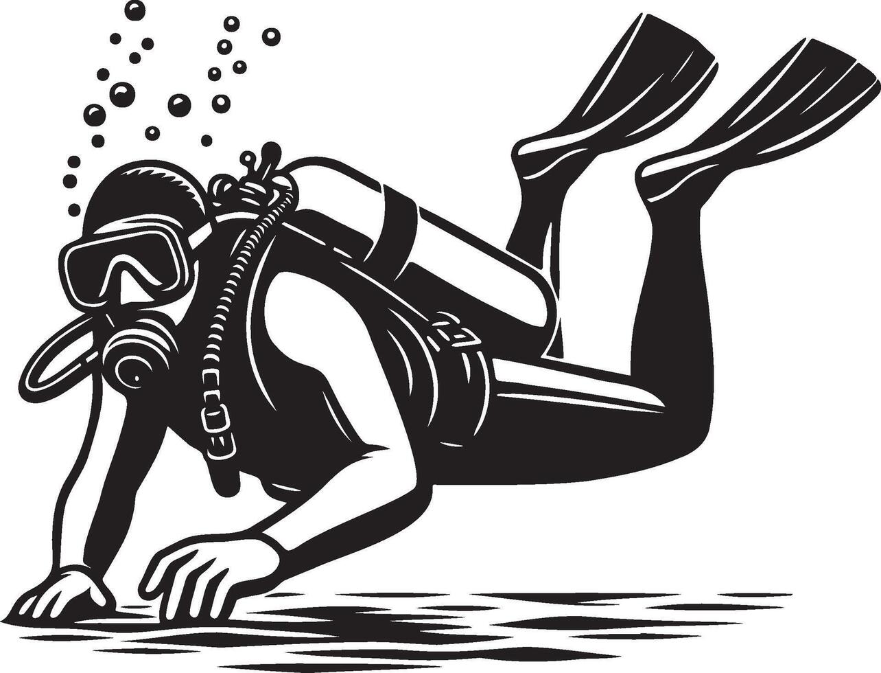 Scuba Diver Illustration. vector