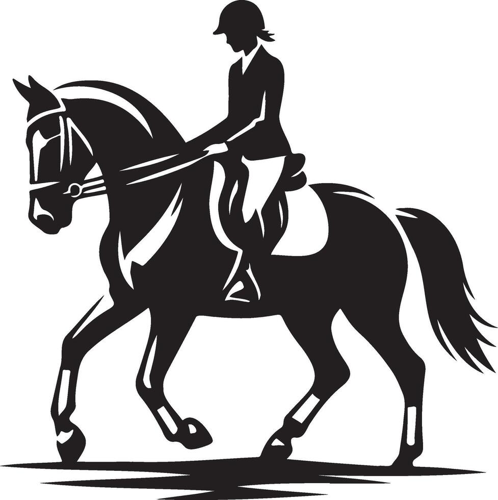 Equestrian Riding a Horse Illustration. vector