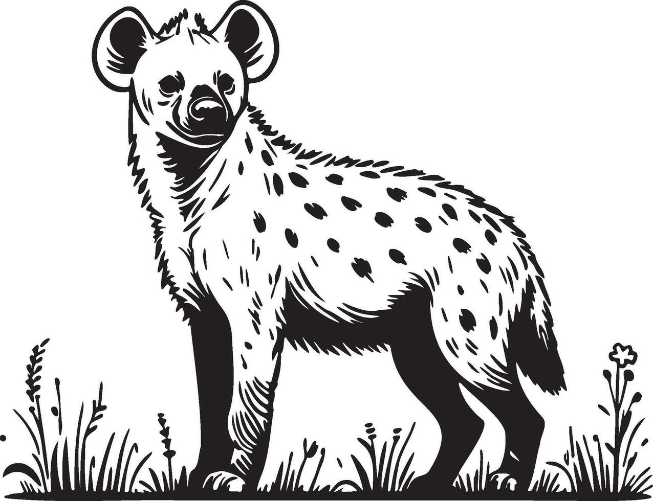 Hyena Sketch Illustration. vector
