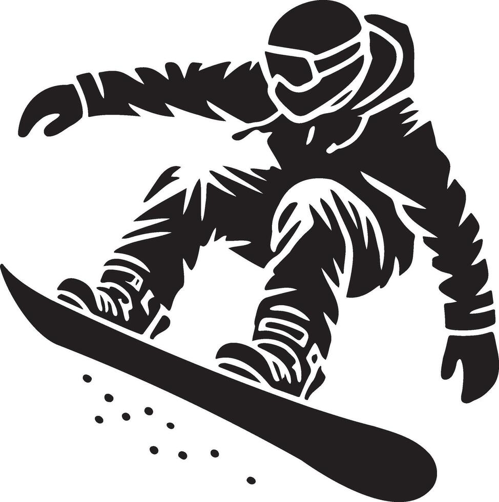 Snowboard Player Silhouette Illustration. vector