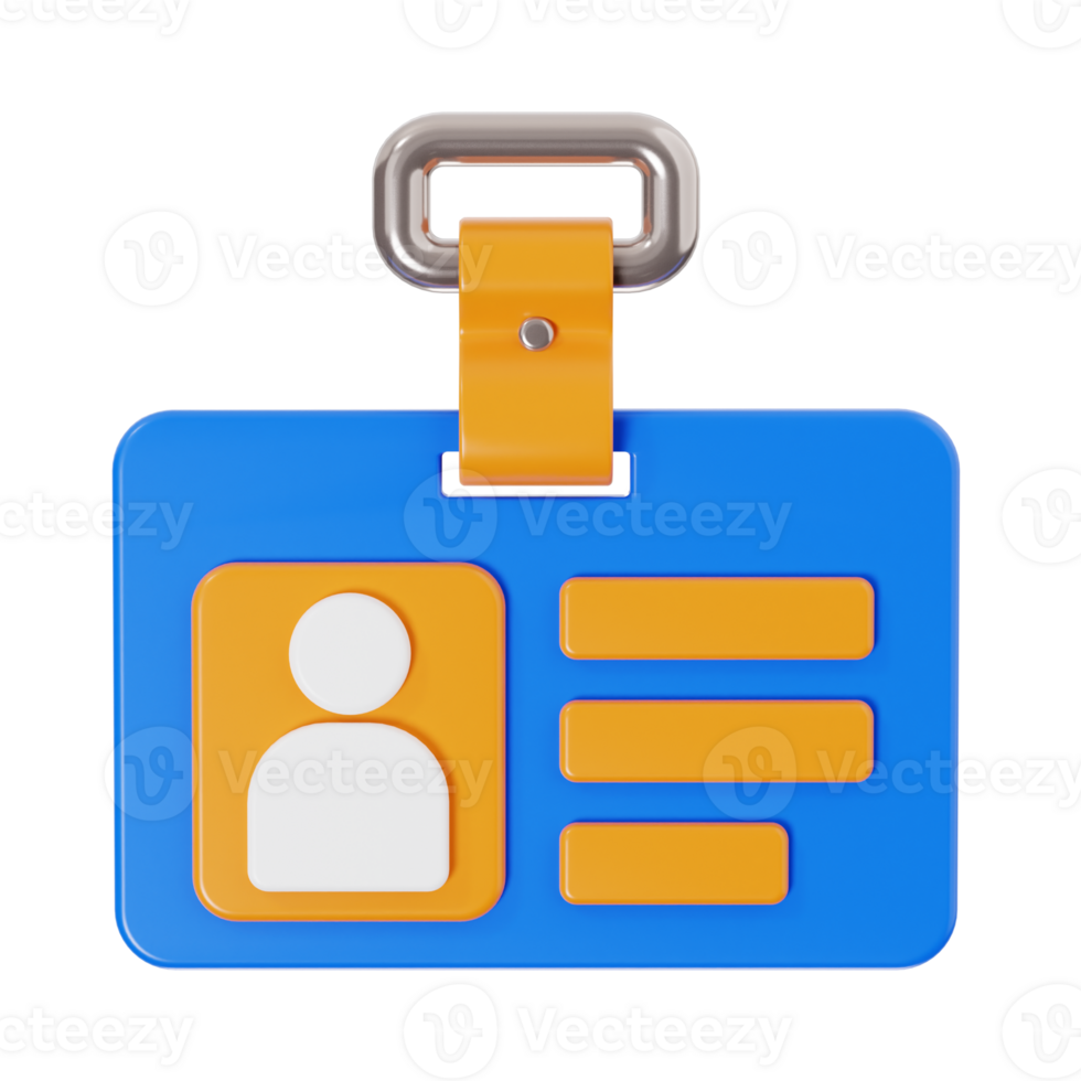 3D Render of Identification Card png