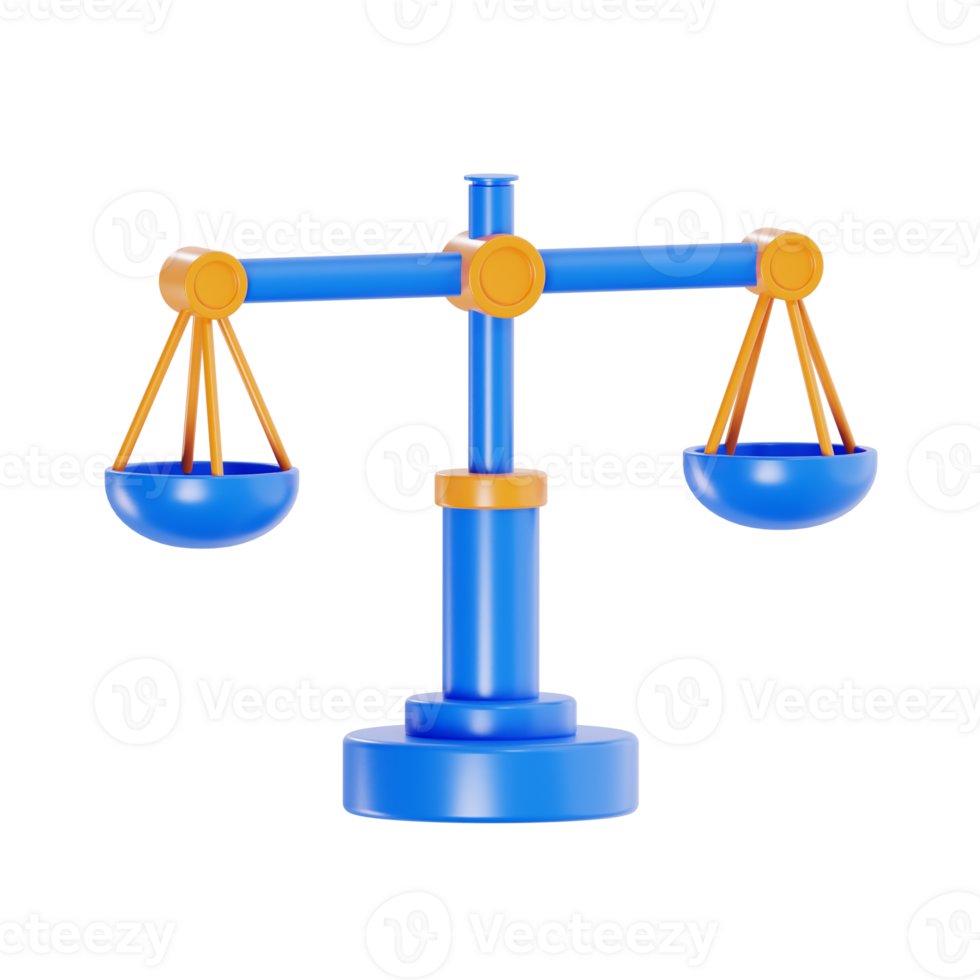 3D Render of Balanced Law Scale png