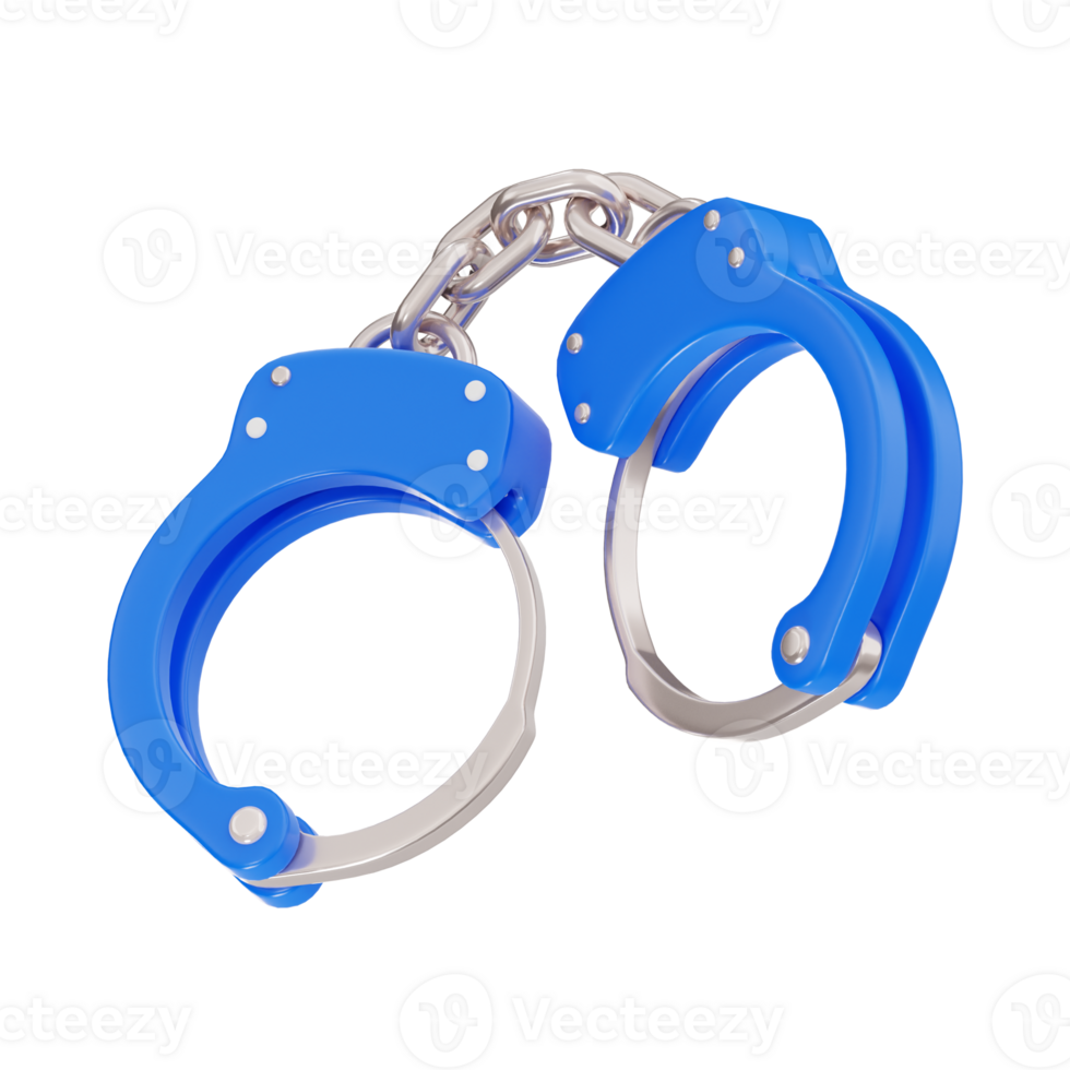 3D Render of Handcuffs with Chain png