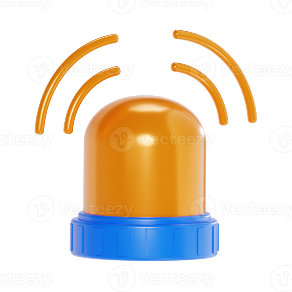 3D Render of a Blinking Emergency Siren png