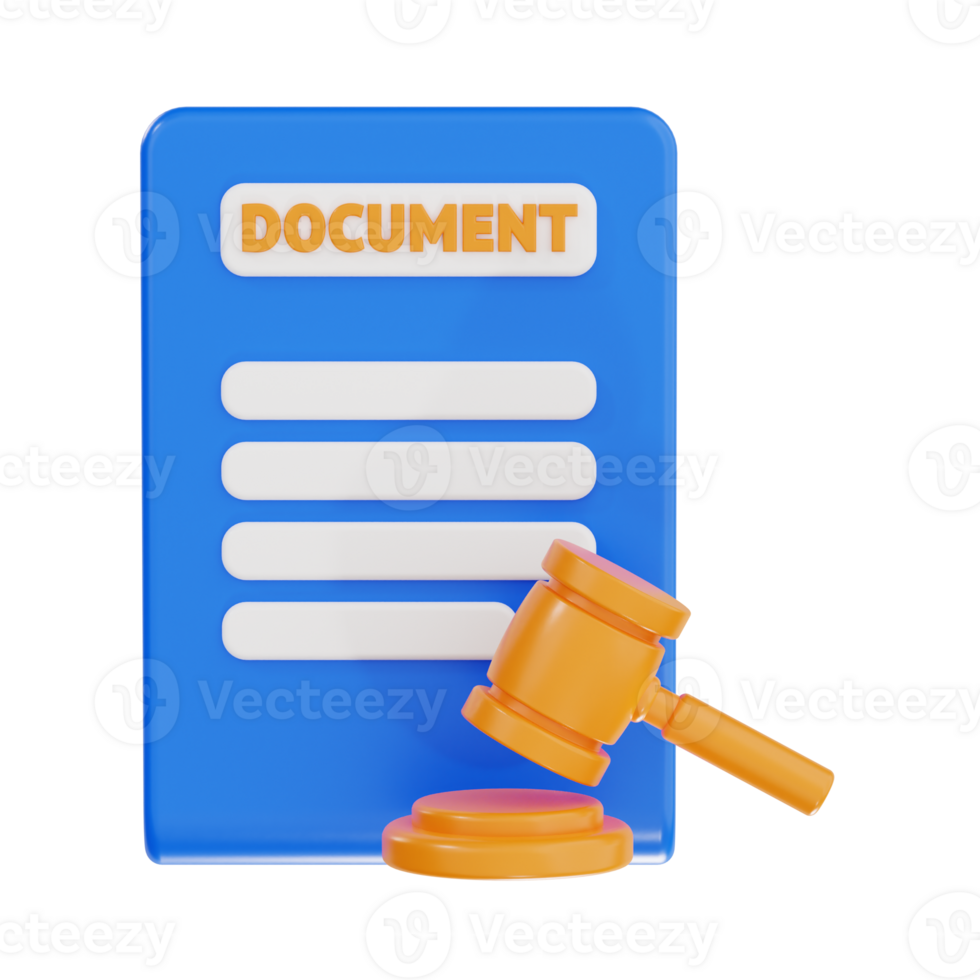 3D Render of Legal Paper with Gave png