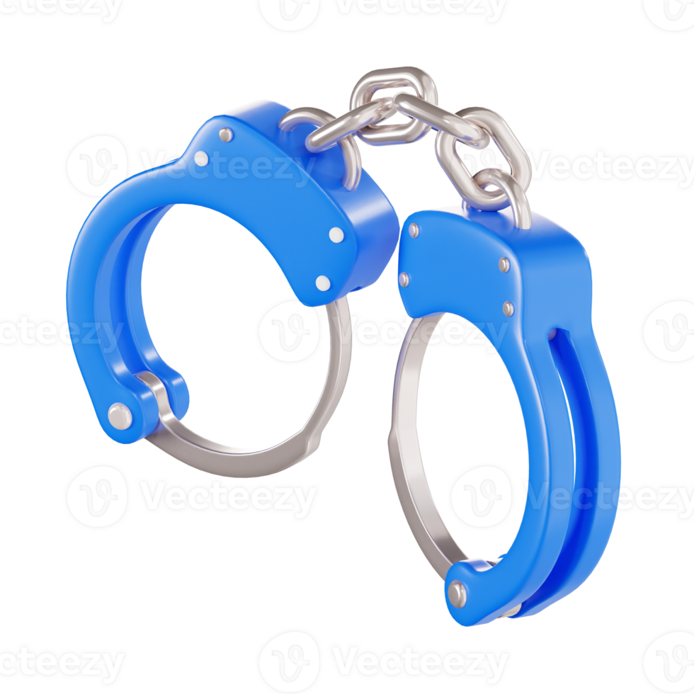 Blue Handcuffs Connected by Chain png