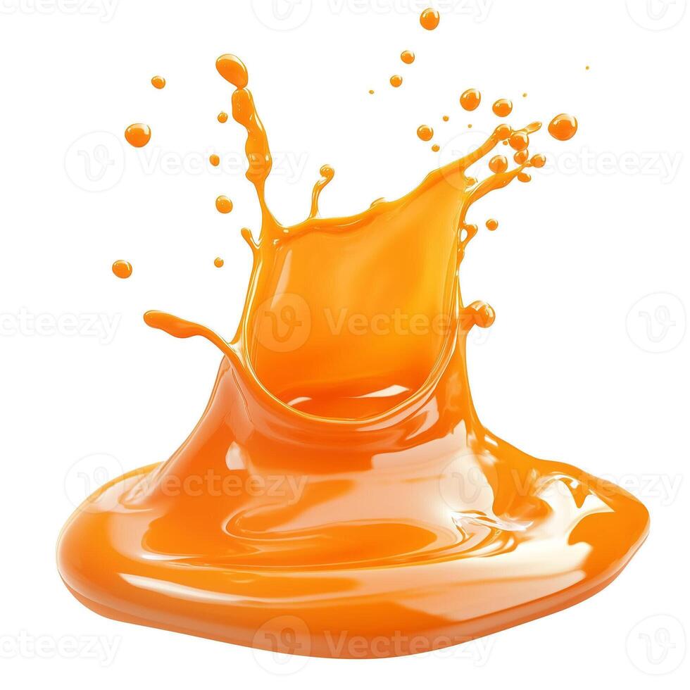 orange liquid fluid splash isolated background photo