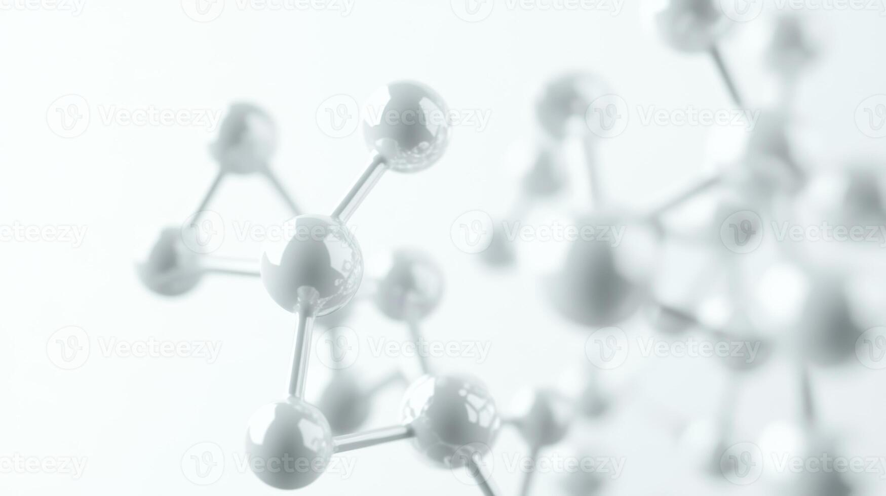 Abstract white molecular structure on light background photo