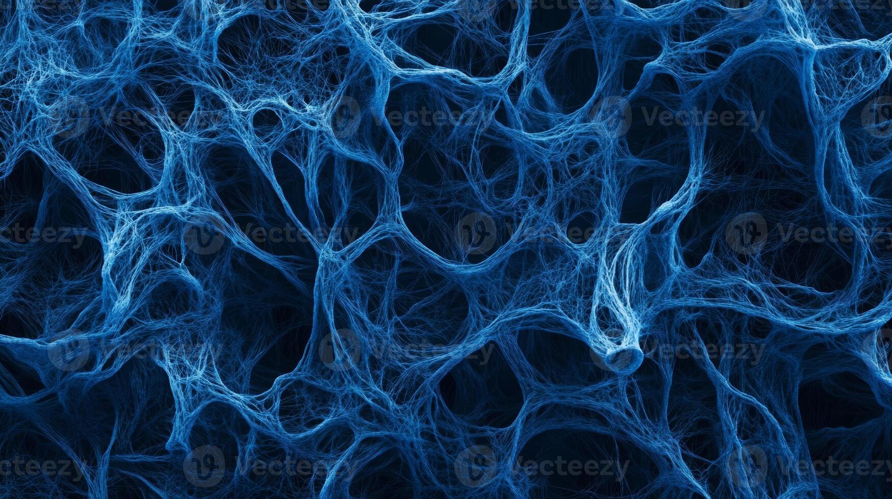 Abstract blue fibrous network structure in organic pattern photo