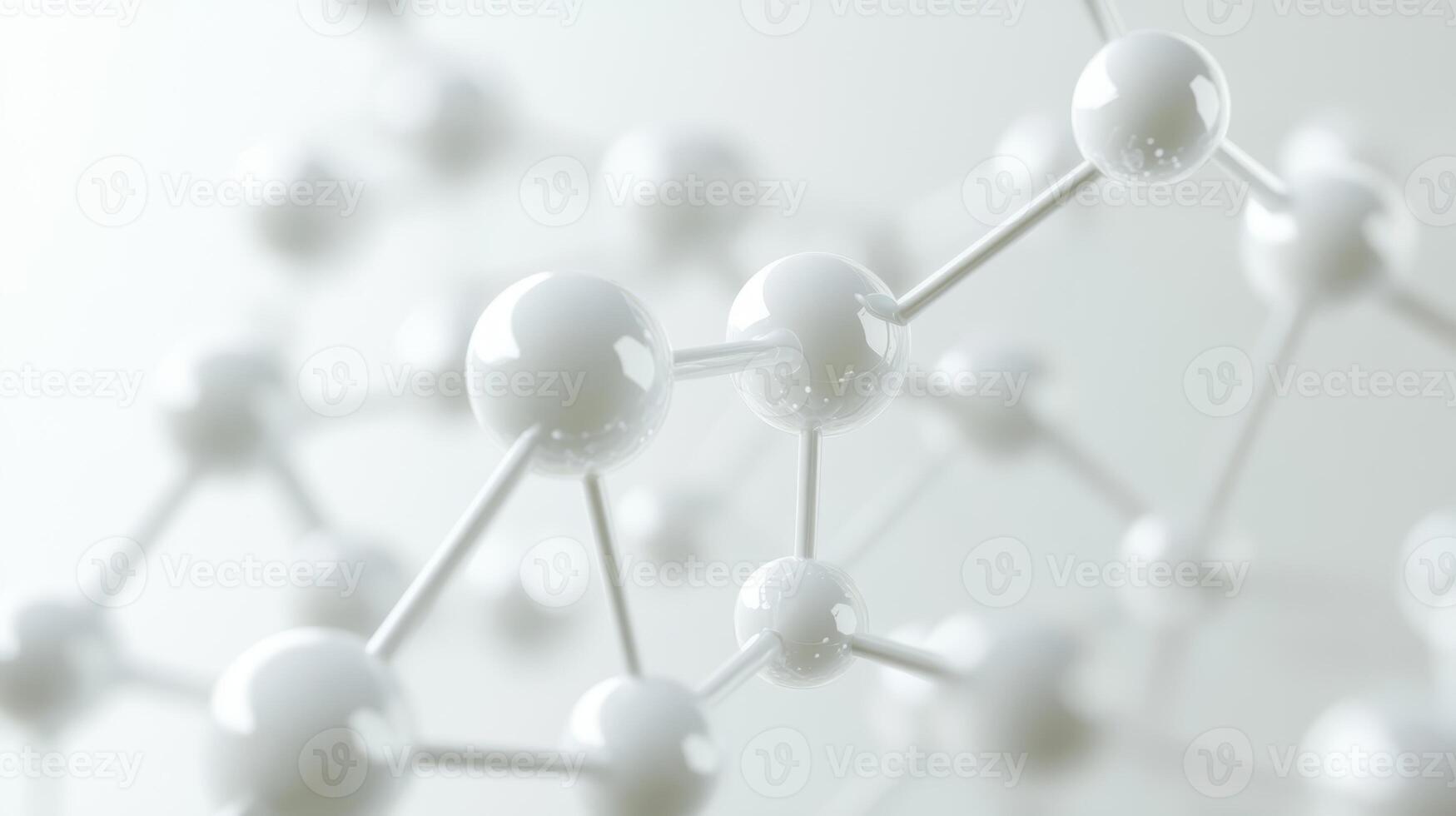 White molecular structure on light background with 3d spheres and connecting lines photo