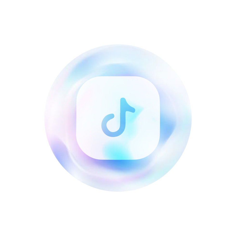 The tik tok logo on a white shape flat png