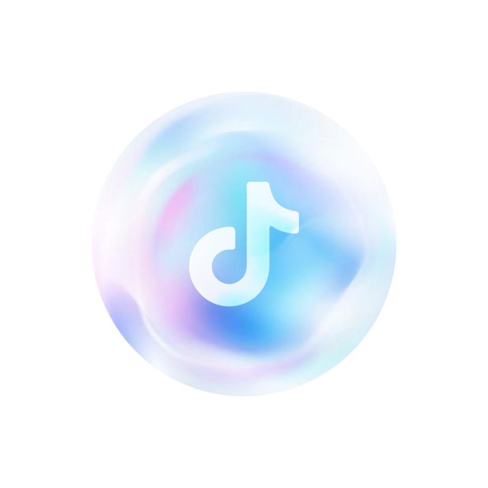 The tiktok logo in a bubble flat png