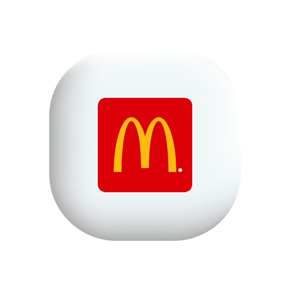 A mcdonald's logo on a white square flat png