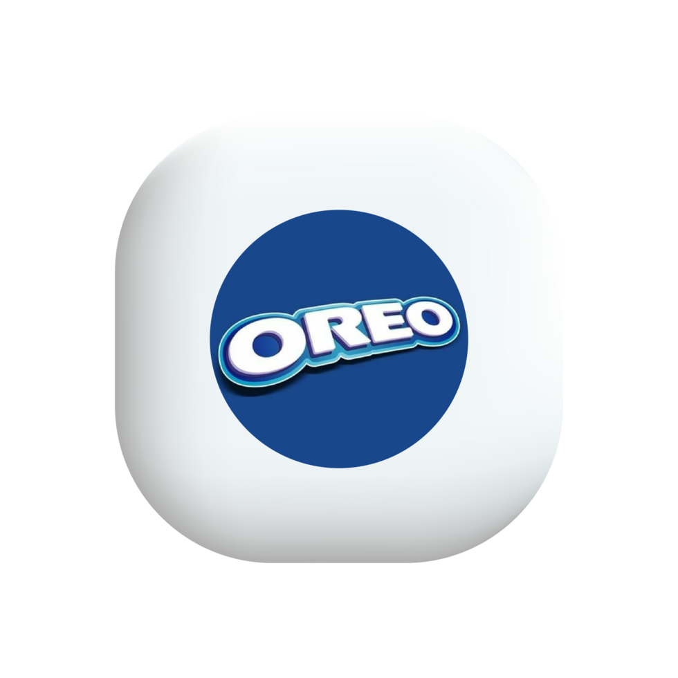 Oreo app icon on a flat shape flat png