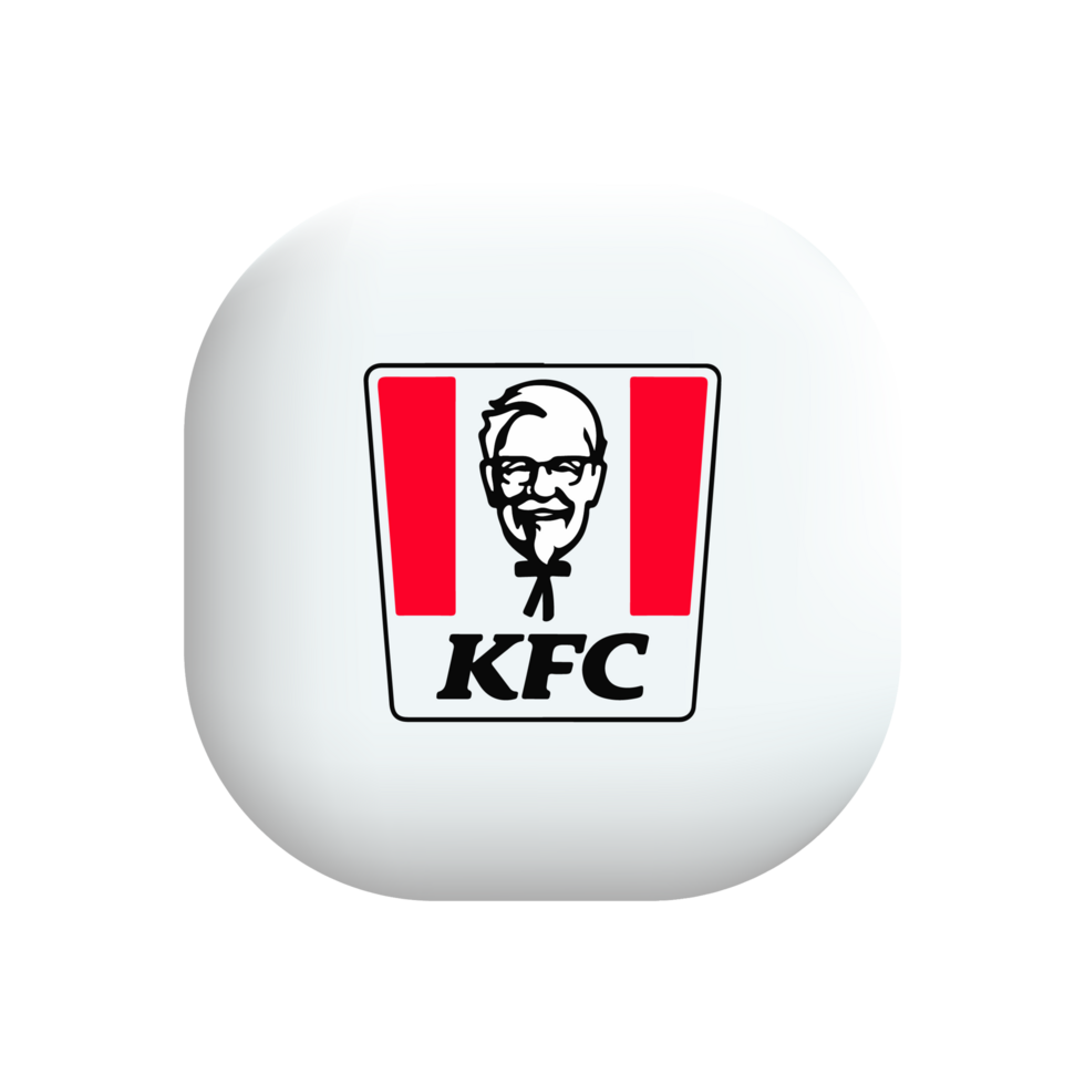 Kfc logo on a white button flat png