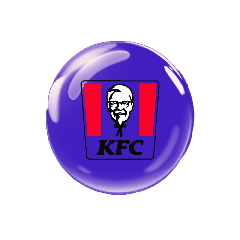 Kfc logo on a purple bubble flat png