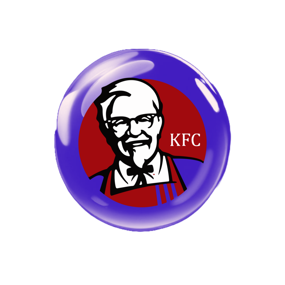 Kfc logo on a purple and blue button png