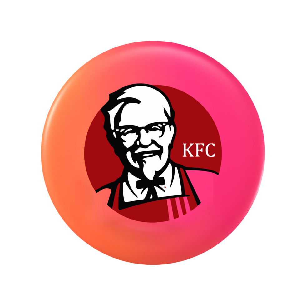 A red and pink frisbee with the logo of kfc flat png