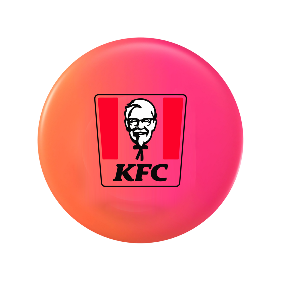 A frisbee with the logo of kfc on it flat png