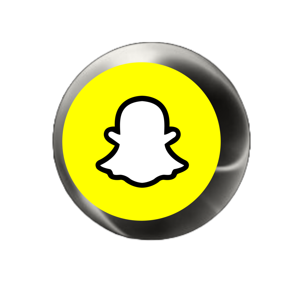 Snapchat logo on a flat shape illustration png