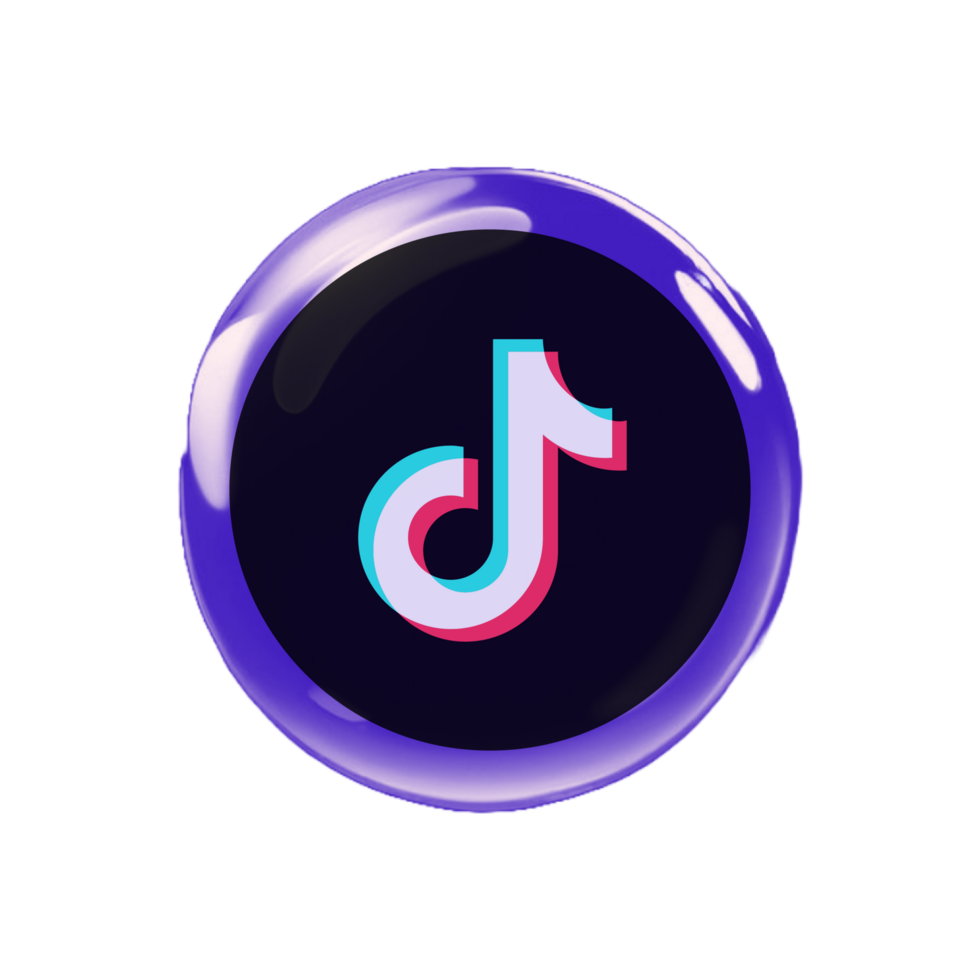 Tiktok logo on a purple button png
