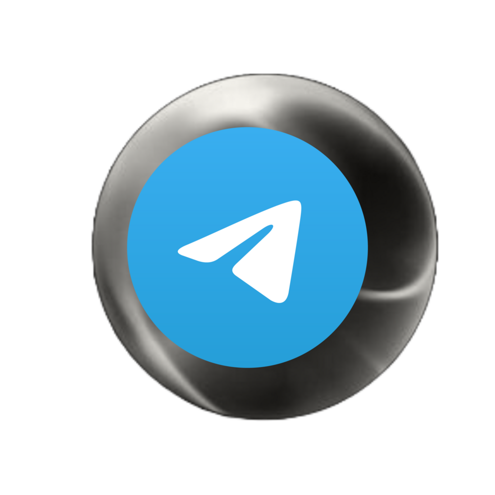A telegram logo on a flat shape flat png
