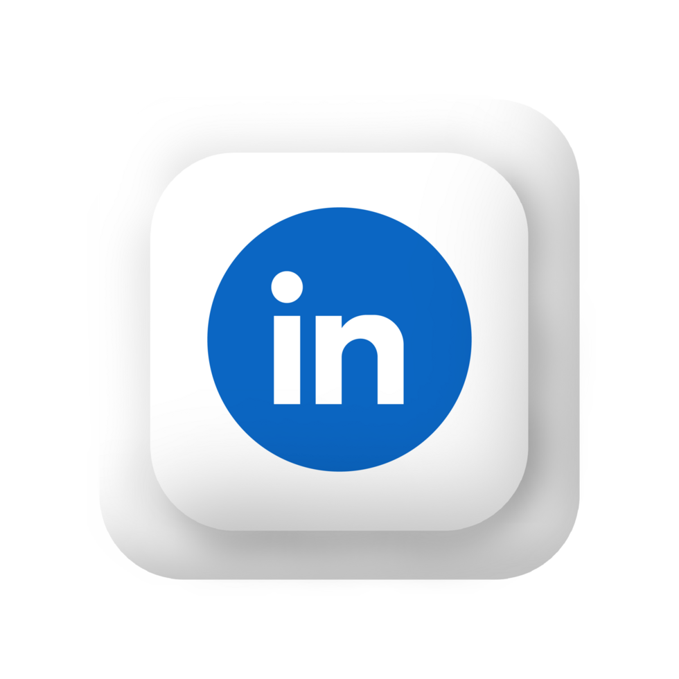 Linkedin logo on white shape png