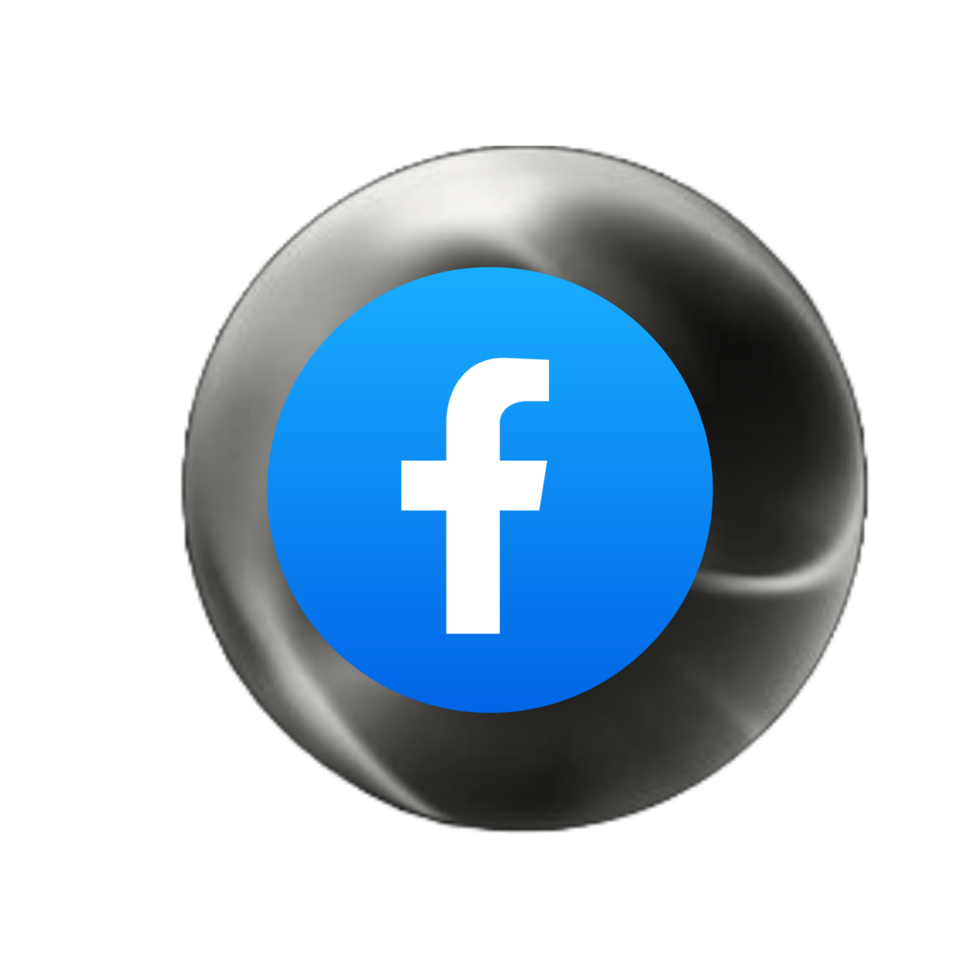 Facebook logo in a sphere flat png