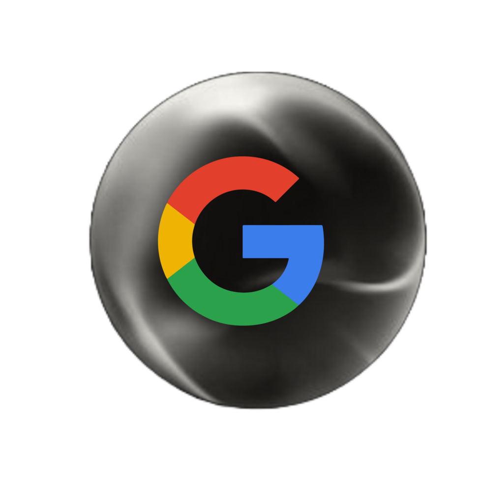 Google logo in a flat sphere flat png