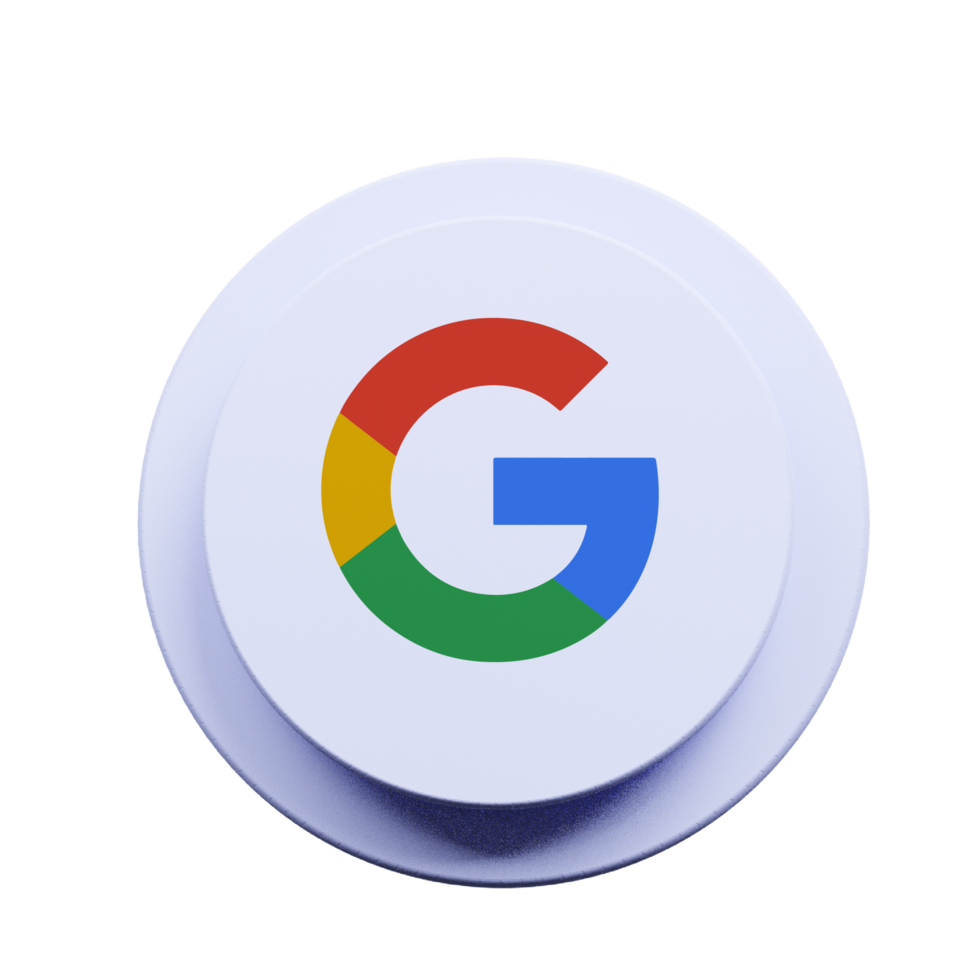 Google logo on white button flat png