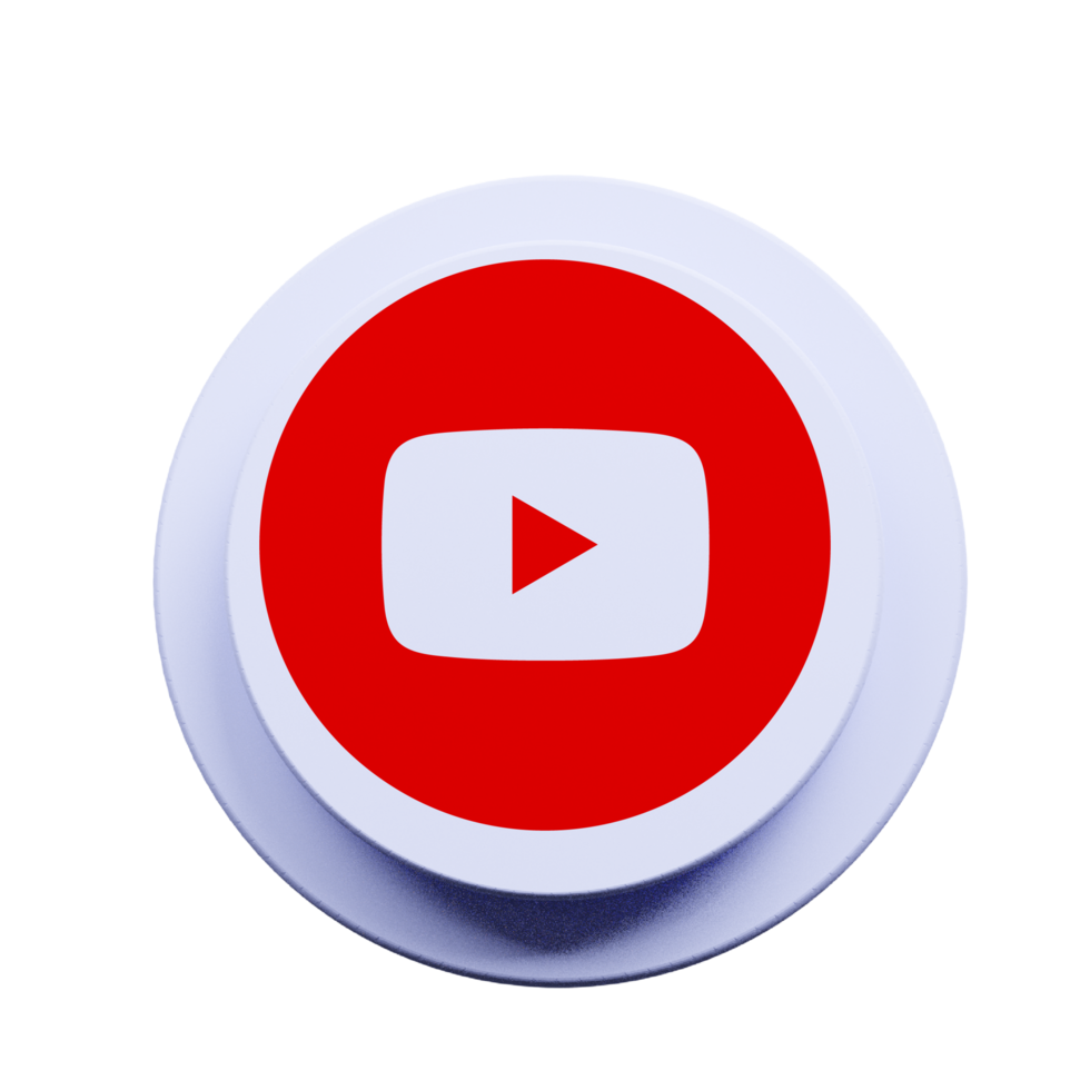 Youtube button with red and white logo png