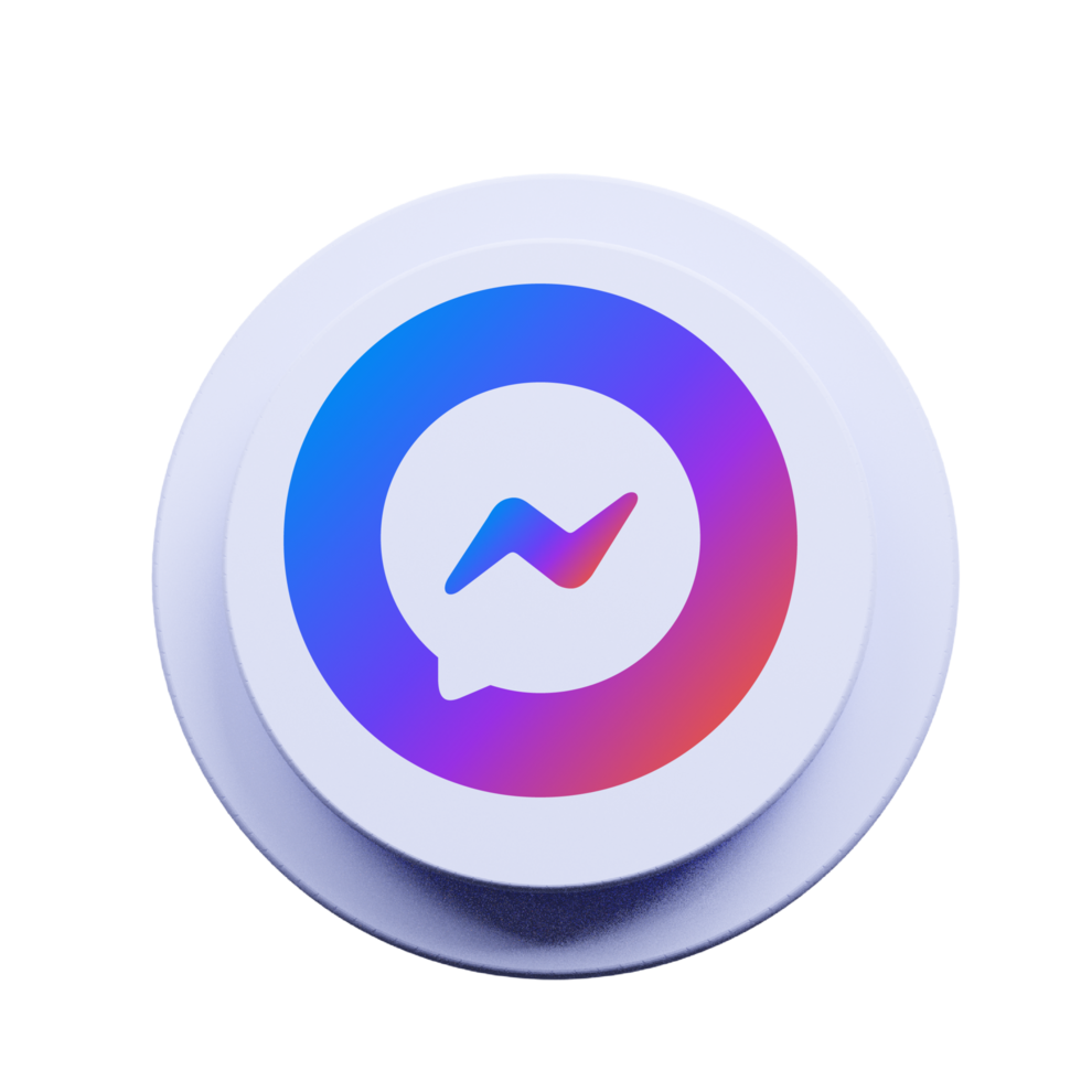 The messenger logo on a white button png