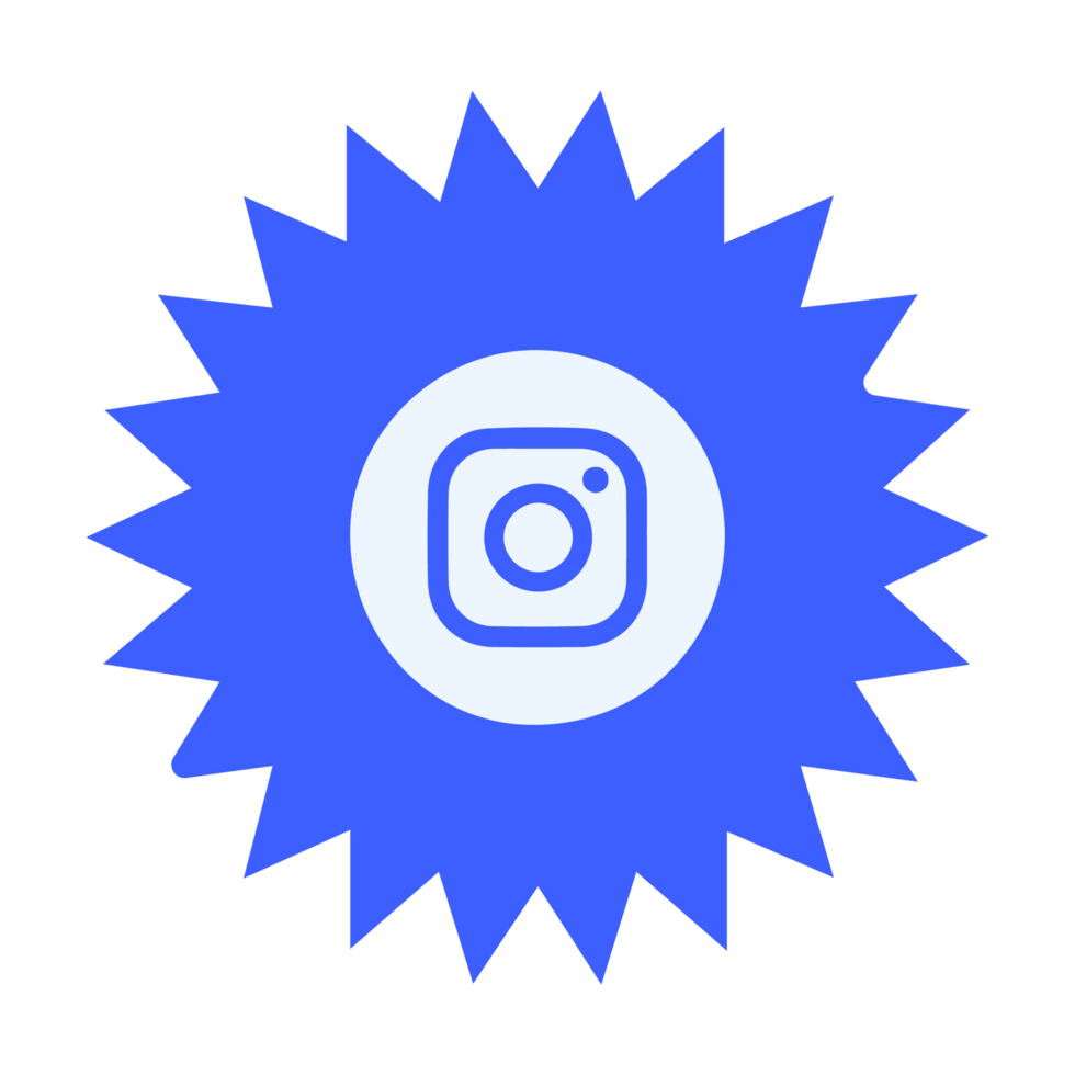 Instagram logo with blue starburst png