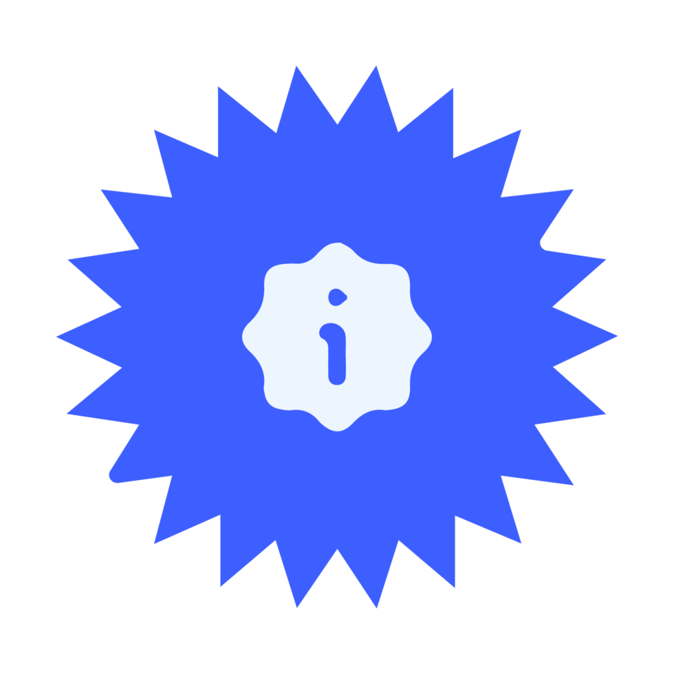 A blue star with the word i in it png