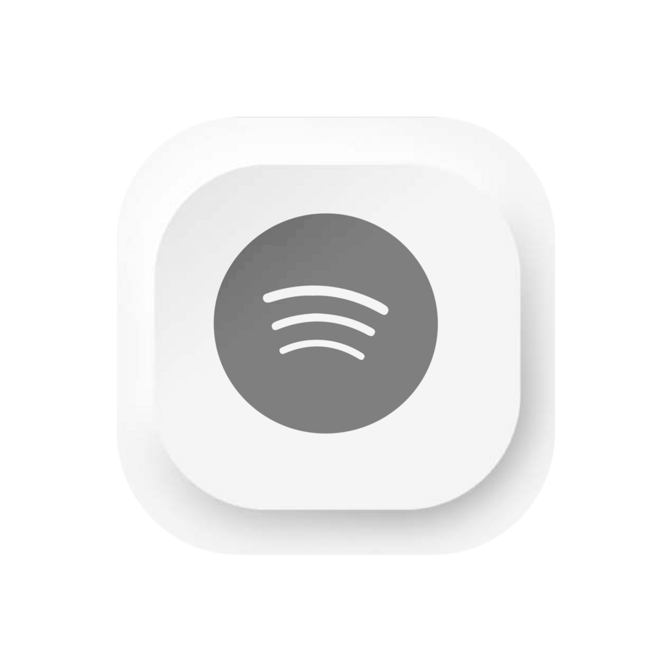 A white and gray icon with a sound icon png