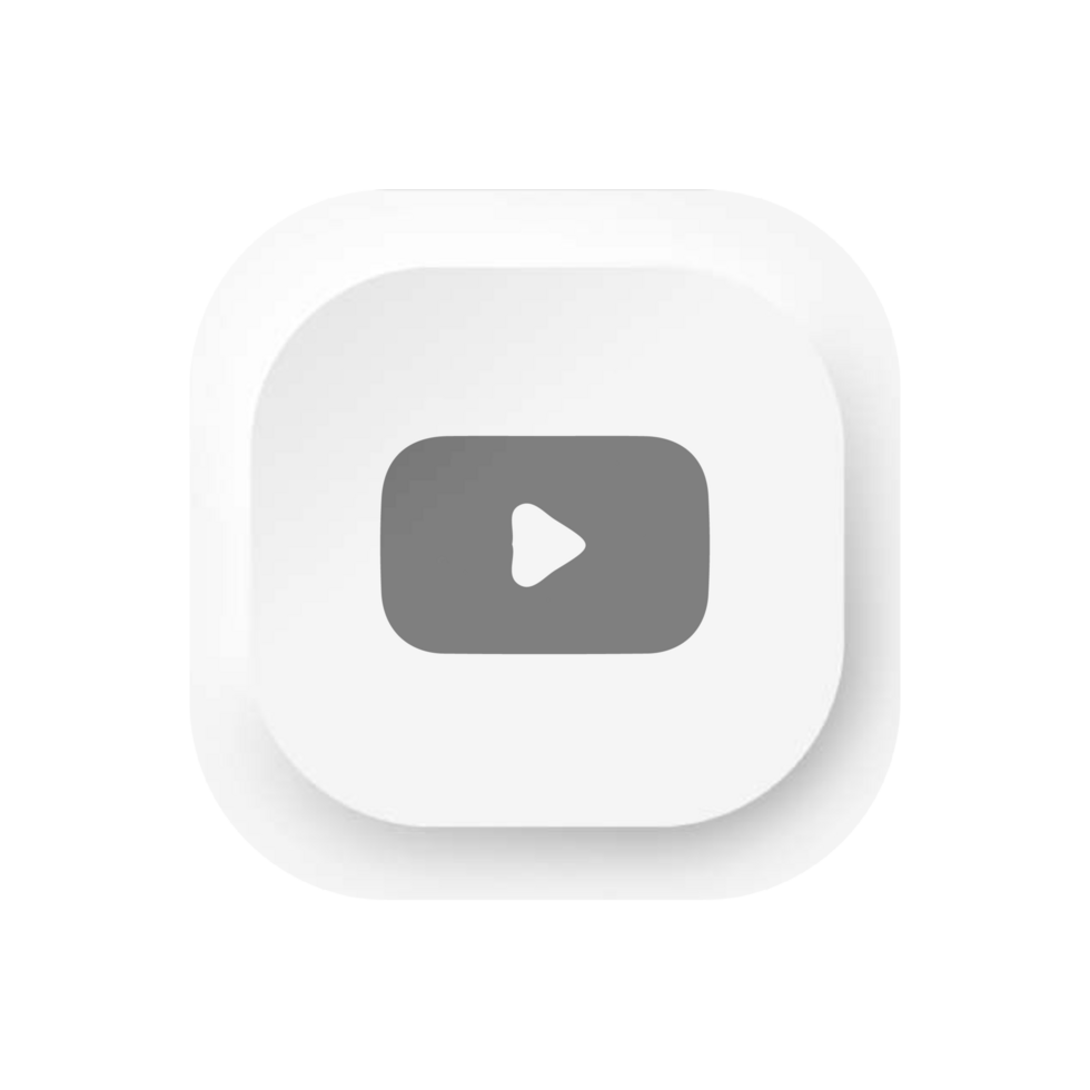 Youtube icon with a white button flat png