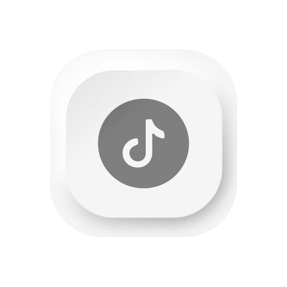 A white button with a music note on it flat illustration flat png