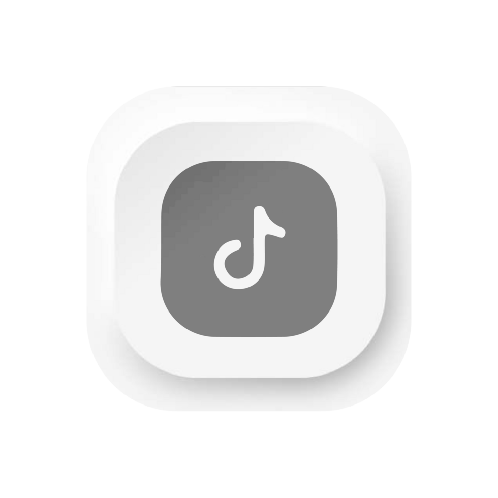 A white and gray button with a music note png