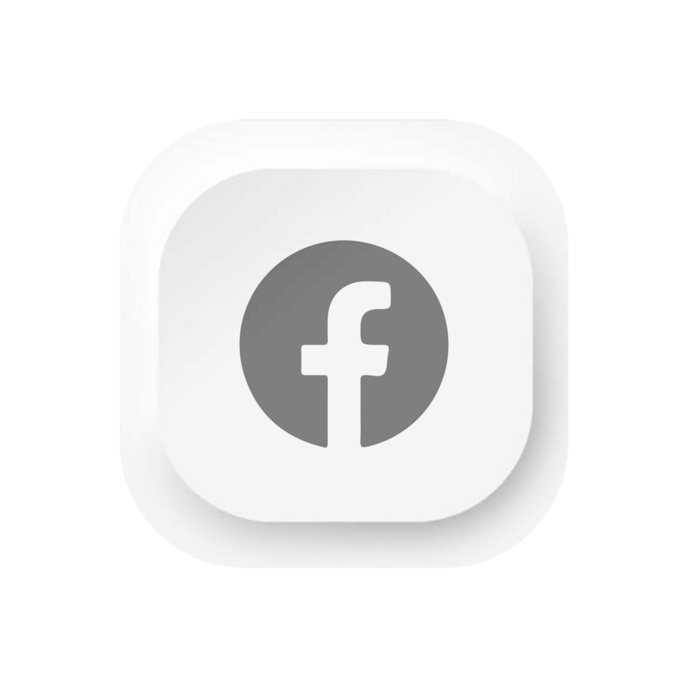 Facebook icon on white shape png