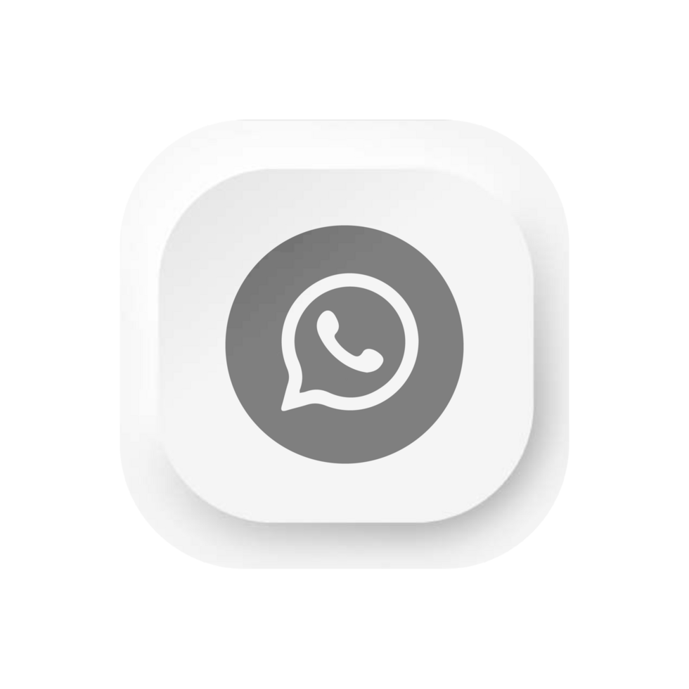 Whatsapp icon on white square button png