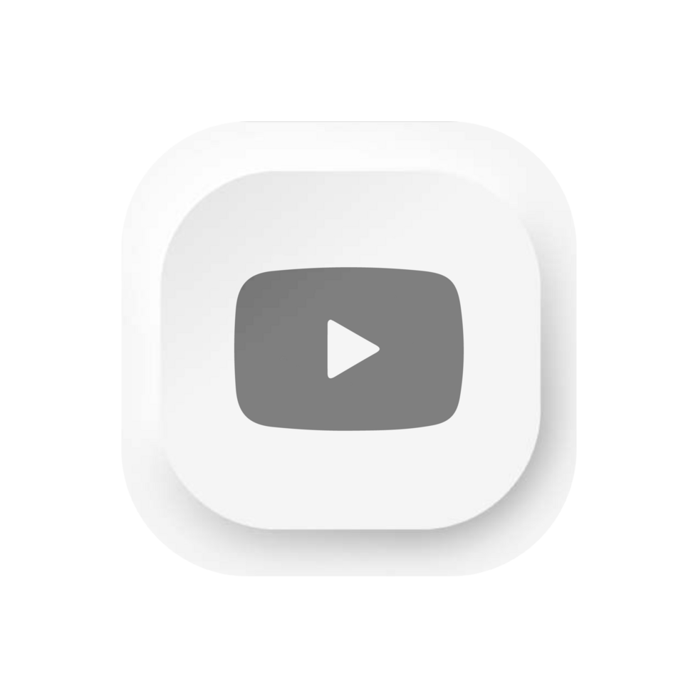Youtube app icon with a white button flat png