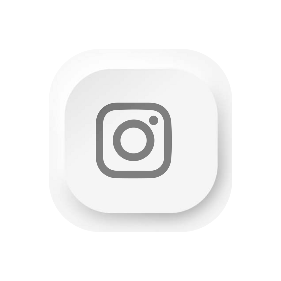 A white square button with the word instagram on it png
