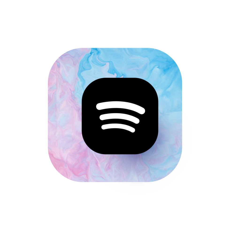 Spotify app icon with a pink and blue swirl png